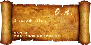 Oracsek Alda névjegykártya